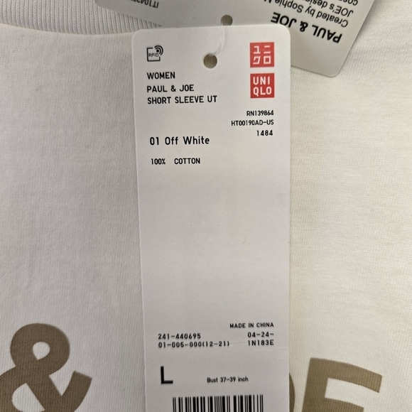 Uniqlo Paul & Joe Floral Graphic T-Shirt Off White L - Picture 7 of 8